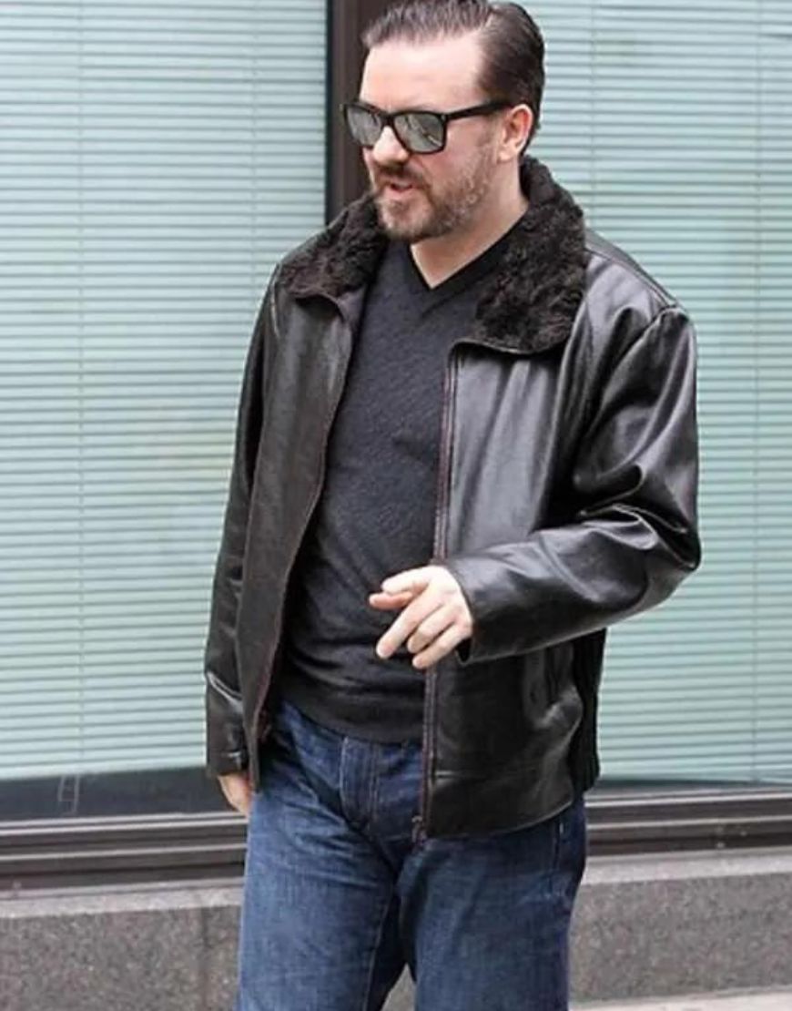 After Life Ricky Gervais (Tony ) Black Leather Jacket